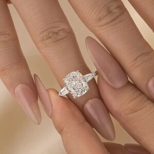 Maxine 4 Carat Cushion Cut Yellow Gold Plated 925 Engagement Ring 4.5